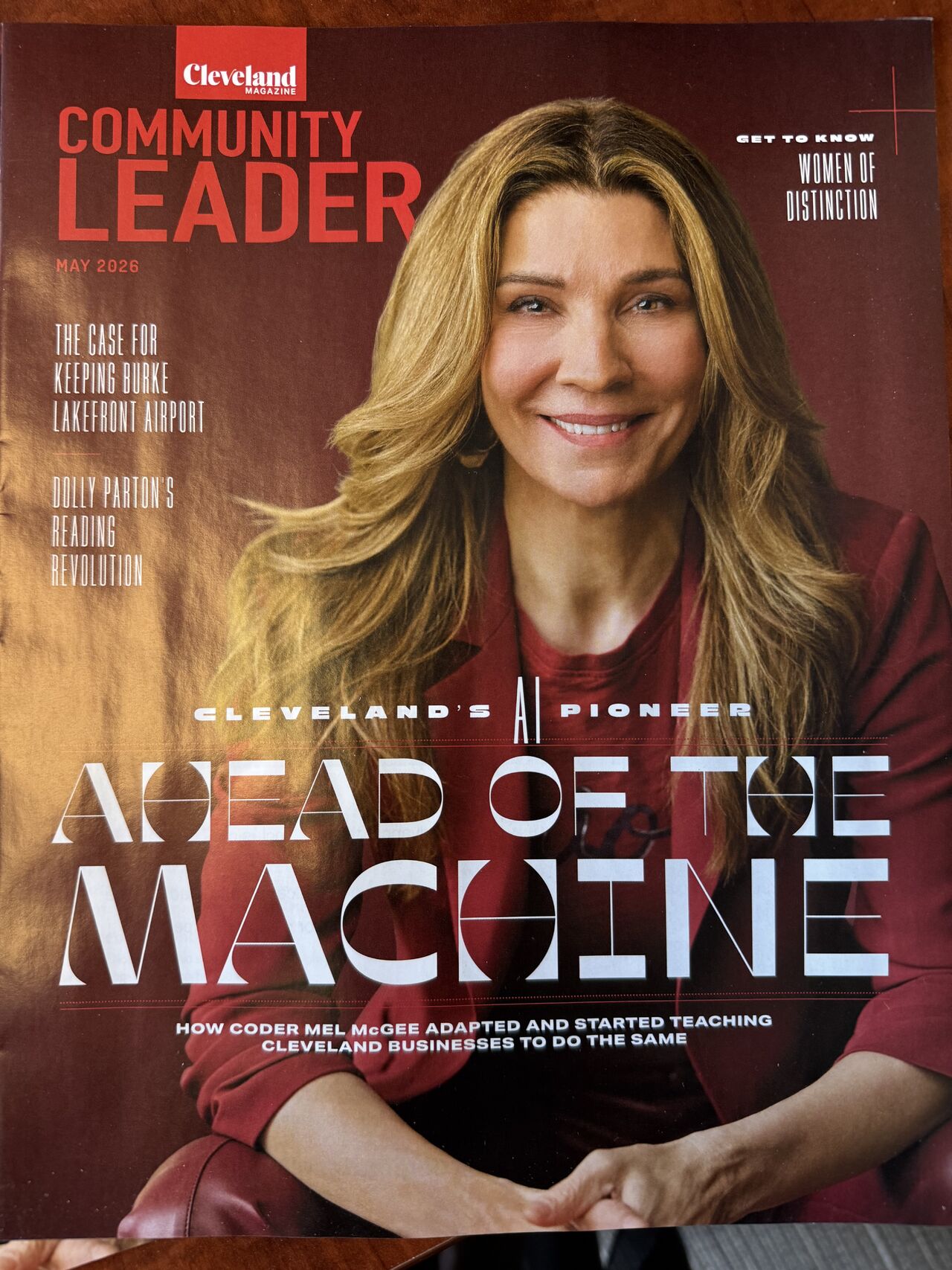 Mel McGee on the cover of Cleveland Magazine's Community Leader, May 2026 — Ahead of the Machine
